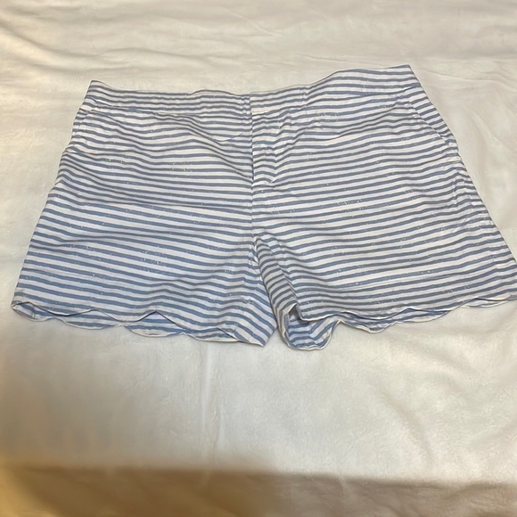 *Kenar Blue and White Striped Shorts Size 8 - Picture 1 of 3